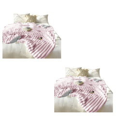 SOGA 2X 150x200cm Throw Blanket Bean Paste Pink Premium Milk Velvet Luxuriously Soft Cozy Bedding-0