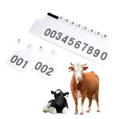 1-100 Cattle Number Ear Tags 7x10cm Set - XL White Cow Sheep Livestock Labels-3