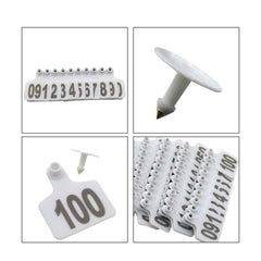 1-100 Cattle Number Ear Tags 7x10cm Set - XL White Cow Sheep Livestock Labels-4