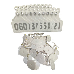 1-100 Cattle Number Ear Tags 7x10cm Set - XL White Cow Sheep Livestock Labels-0