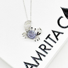 Sterling Silver King Crab Aroma Necklace - Lavender | Energy & Healing | Diffuse on the go