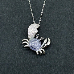 Sterling Silver King Crab Aroma Necklace - Lavender | Energy & Healing | Diffuse on the go