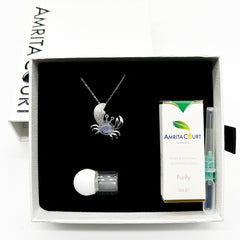 Sterling Silver King Crab Aroma Necklace - Lavender | Energy & Healing | Diffuse on the go