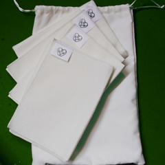 Set of 4 Organic Cotton Castor Oil Pads - Reusable Insert for Castor Oil Wraps
