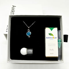 Sterling Silver Zodiac Aroma Necklace - Pisces Feb - March | Perfect Birthday Gift | Energy & Healing | Diffuse on the go