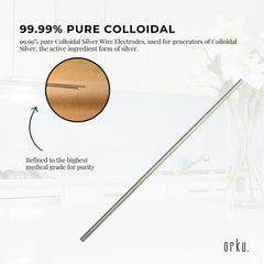 2x 8" Silver Rods 12 Gauge 99.99% High Purity Fine Soft Wire Colloidal Electrode-3