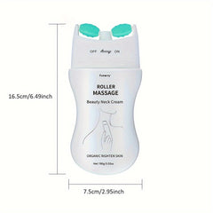 Firming Neck Massage Cream with Roller for Women - White-3