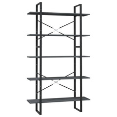 NNEVL 5-Tier Book Cabinet Grey 100x30x175 cm Pinewood-1
