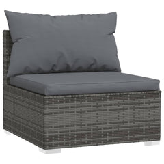 NNEVL 12 Piece Garden Lounge Set with Cushions Poly Rattan Grey