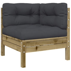 NNEVL 3 Piece Garden Sofa Set with Cushions Impregnated Wood Pine-3