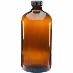 Amber Glass Bottles Empty Round - Spray Dropper Orifice Euro Cap Essential Oil-7