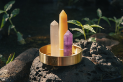Clearing Energy Crystal Trio - Orange Calcite, Selenite + Amethyst-1