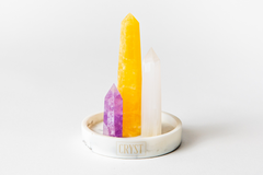 Clearing Energy Crystal Trio - Orange Calcite, Selenite + Amethyst-2