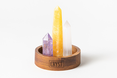 Clearing Energy Crystal Trio - Orange Calcite, Selenite + Amethyst-3
