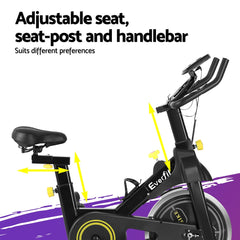 Everfit Spin Bike Exercise Bike Cardio Gym Bluetooth APP Connectable-3
