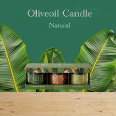 OOSC Giftpack, Premium Olive Oil Candles Trio Set: Rose Geranium, Citrus Bloom and Lemongrass and Ginger-0