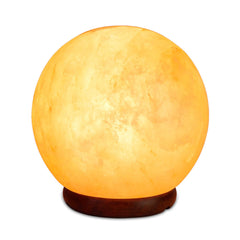 Himalayan Pink Salt Lamp - 6.5" Inches Ball Sphere Shape Carved Crystal Rock-1