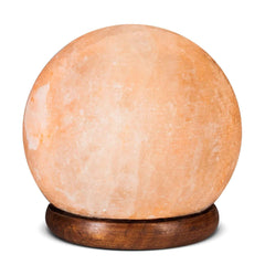 Himalayan Pink Salt Lamp - 6.5" Inches Ball Sphere Shape Carved Crystal Rock-0