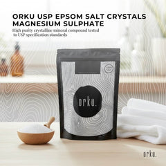 Orku 400g USP Epsom Salt Crystals Magnesium Sulphate - Bath Soak Salts-1