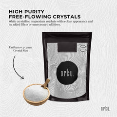 Orku 400g USP Epsom Salt Crystals Magnesium Sulphate - Bath Soak Salts-2
