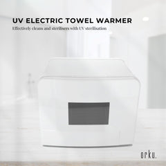 Orku 8L White Electric Towel Warmer UV Steriliser Cabinet Salon Heat Sanitiser-1