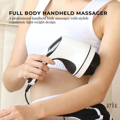 Orku Handheld Body Massager 4 Heads - Adjustable Speed for Neck Back Legs-1