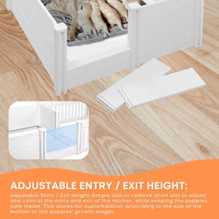 Rooster Farms 1.9m x 0.95m PVC Dog Whelping Box + Playpen Kit - Anti-Crush Rail-4