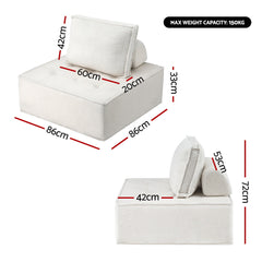 Artiss Floor Sofa Lounge Chair 5 Seater with Pillow-1
