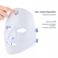 NNEOBA 7-Color LED Photon Therapy Rechargeable Facial Mask - Skin Rejuvenation & Beauty Device-2