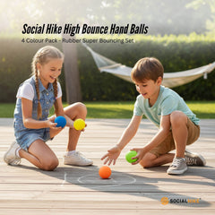 Social Hike High Bounce Hand Balls 4 Colour Pack - Rubber Super Bouncing Set-1