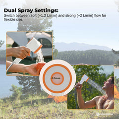Social Hike Portable Camping Shower Head - Outdoor Rechargeable Pump LED Light-2