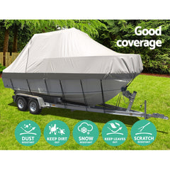 Seamanship Boat Cover 21-23ft Trailerable Jumbo Marine 600D Heavy Duty Grey-2