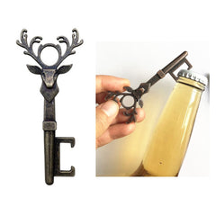 Deer Head Bottle Opener Portable Deer Bottle Opener Retro Key Pendant-0