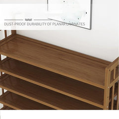NNEDSZ 10 Tier Tower Bamboo Wooden Shoe Rack Corner Shelf Stand Storage Organizer-4