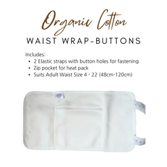 1 Piece Waist Wrap Organic Cotton Castor Oil Pack - Buttons-2