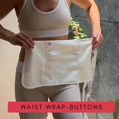 1 Piece Waist Wrap Organic Cotton Castor Oil Pack - Buttons-3