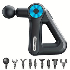 NNETM Large Capacity Fascia Gun Massager - 9 Interchangeable Heads(Black)-0