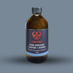 Pure Organic Castor Oil + Jojoba 200 mL - Amber Glass Bottle