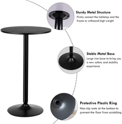 NNECW Modern Bar Table with Round Top for Living Room & Restaurant & Bistro