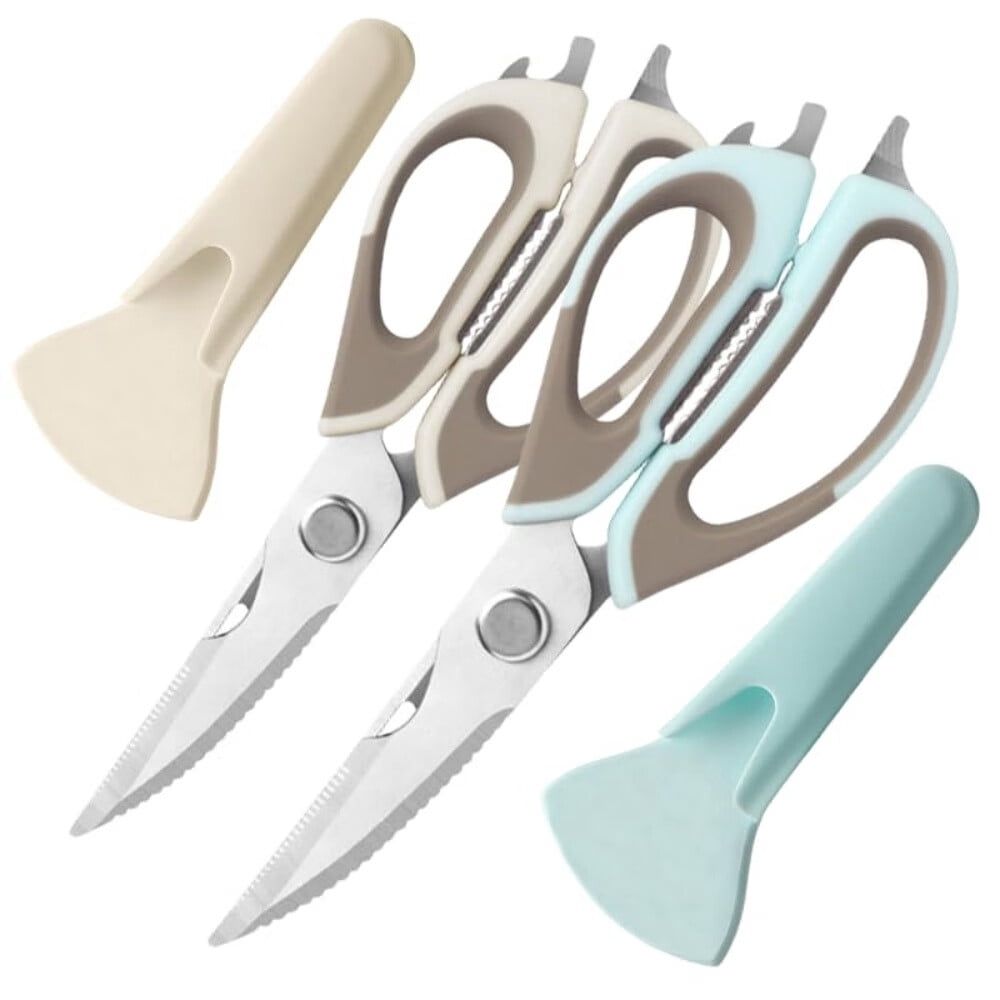 2 Pcs Heavy Duty Kitchen Shears,Kitchen Shears Come Apart,Kitchen Scissors with Magnetic Holder,Stainless Steel Multi-function Kitchen Scissors for Food,Ultra Sharp Food Cooking Scissors