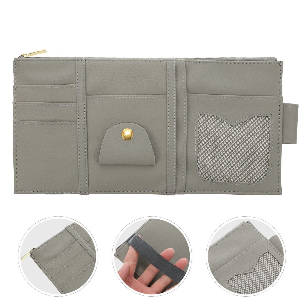 Grey Car Sun Visor Organiser