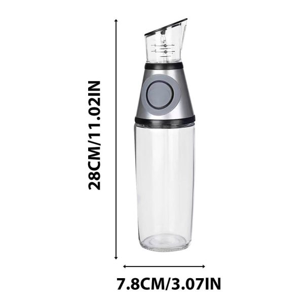 Press Type Metering Oil Bottle Transparent Kitchen Soy Sauce Vinegar Dispenser With Scale - Image 3