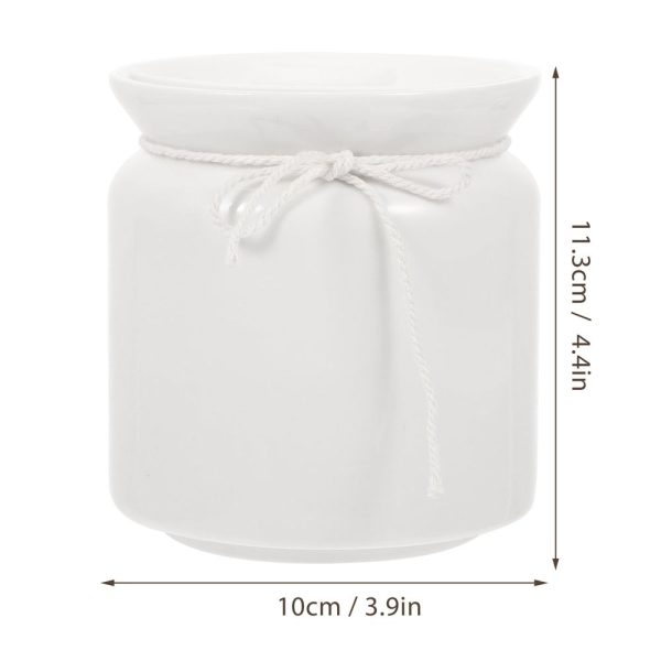 White Ceramic Condiment Jar for Kitchen Spice and Storage Use - Image 2