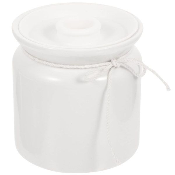White Ceramic Condiment Jar for Kitchen Spice and Storage Use - Image 4