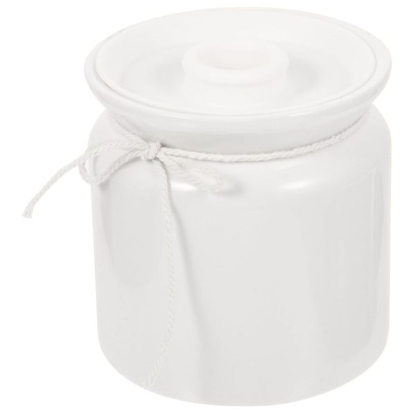 White Ceramic Condiment Jar for Kitchen Spice and Storage Use - Image 5