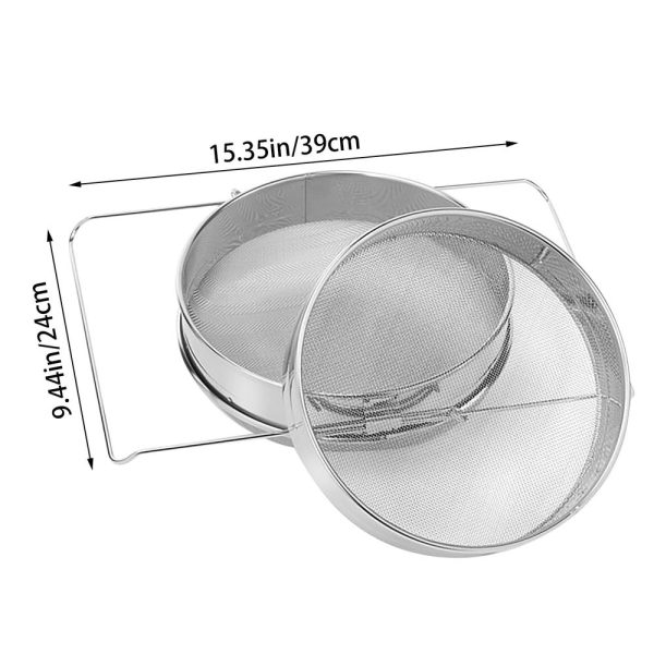 25 cm Stainless Steel Berry Strainer Double Sieve - Image 3