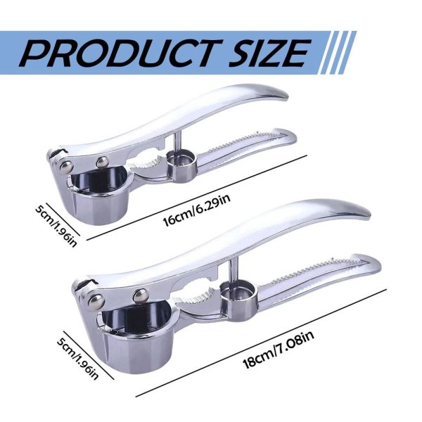 5-in-1 Multifunctional Garlic Press – Heavy Duty Garlic Mincer, Ginger Crusher & Nut Cracker/Cherry Pitter, Ergonomic Easy Squeeze, Rust Proof & Dishwasher Safe - Image 3