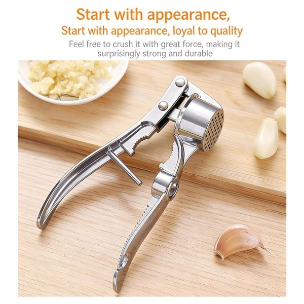 5-in-1 Multifunctional Garlic Press – Heavy Duty Garlic Mincer, Ginger Crusher & Nut Cracker/Cherry Pitter, Ergonomic Easy Squeeze, Rust Proof & Dishwasher Safe - Image 5
