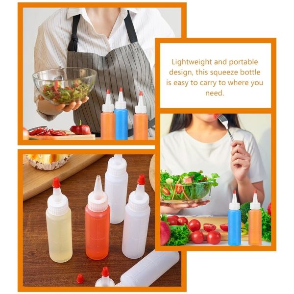 Sauce Squeeze Bottles White ABS for Condiments Salad Dressing and Liquid Storage 15Pcs - Image 4