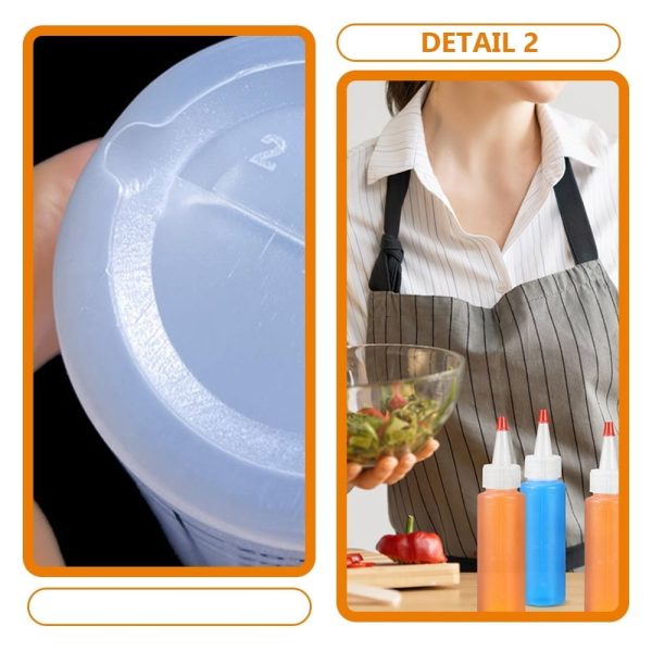 Sauce Squeeze Bottles White ABS for Condiments Salad Dressing and Liquid Storage 15Pcs - Image 5